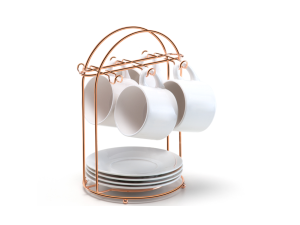 SUPORTE XICARA CHA 6 LUGARES ROSE GOLD