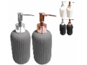 PORTA SABONETE LIQUIDO CERAM 18CM 3-CORES