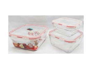 JOGO 3 POTE PLASTICO HERMETICO 500/900/1400ML