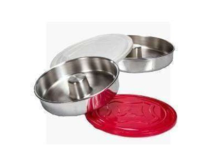 FORMA BOLO ALUMINIO 24CM C/FURO +TPA PLASTICA