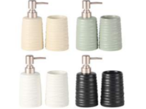 KIT 2 BANHEIRO CERAMICA REDONDO-FRIZADO 4-CORES