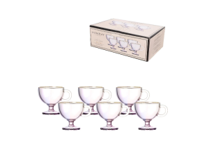 JOGO DE CANECAS COM 6 PEÇAS 200ML FURTACOR BORDA DOURADA