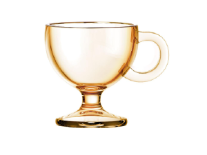 JOGO DE CANECAS COM 6 PEÇAS 80ML AMBAR BORDA DOURADA