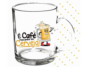 CANECA VIDRO 330ML ESTAMPAS 