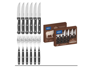 JOGO 12 CHURRASCO JUMBO PRETO