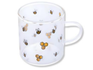 JOGO 6 CANECAS VIDRO 120ML ABELHA