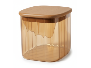 POTE DE VIDRO 650ML COM TAMPA HERMETICA AMBAR