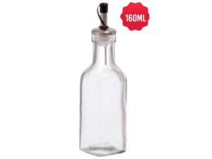 AZEITEIRO VIDRO 160ML GARRAFA QUADRADA