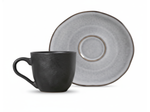 XICARA DE CERAMICA 120ML PARA CAFE COM PIRES - ORGANICO CONCRETO