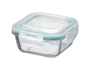 POTE VIDRO HERMETICO QUADRADO 1000ML AZUL