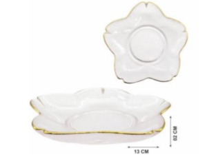 BOWL VIDRO 13CM FLOR BD-OURO