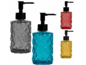 PORTA SABONETE LIQUIDO VIDRO 400ML QUADR COLOR