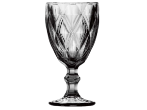 JOGO 4 TACA VIDRO 245ML DIAMOND CINZA