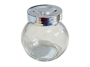 POTE VIDRO MINI BALEIRO 110ML TP-CROMADA