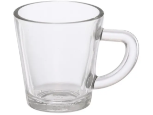 JOGO 6 CANECA VIDRO 70ML LUVA