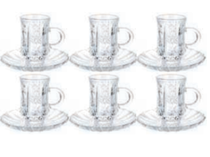 JOGO 6 XICARA VIDRO 58ML C/PIRES