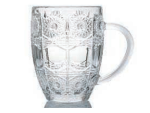 JOGO 6 CANECAS VIDRO 350ML TRABALHADA