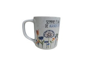 CANECA CERAMICA 300ML RETA PRIMAVERA