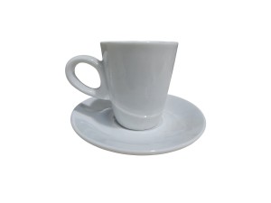 XICARA+PIRES PORCELANA  80ML CAFÉ CONICA