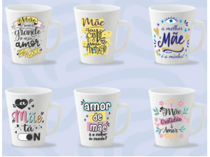 CANECA CERAMICA 300ML TULIPA MAE SPOT SORTIDA