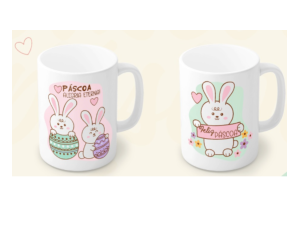 CANECA CERAMICA 320ML PASCOA RETA