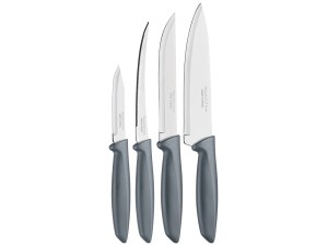 JOGO 4 FACAS PLENUS CINZA TRAMONTINA