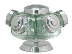 BALEIRO MINI VIDRO TAMPA-PRATA PLASTICA